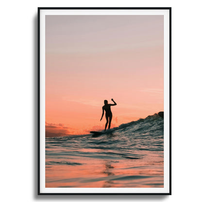 Surf at Sunset Framed Art