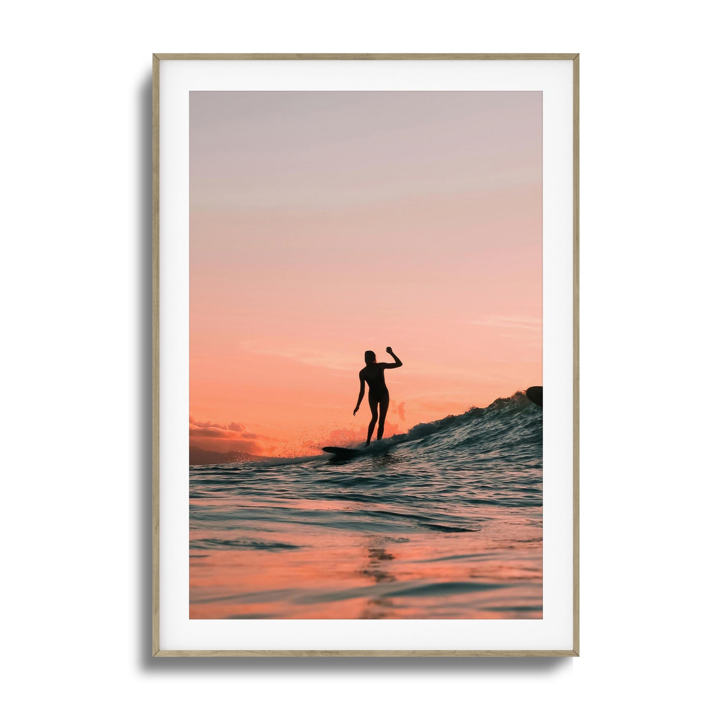 Surf at Sunset Framed Art