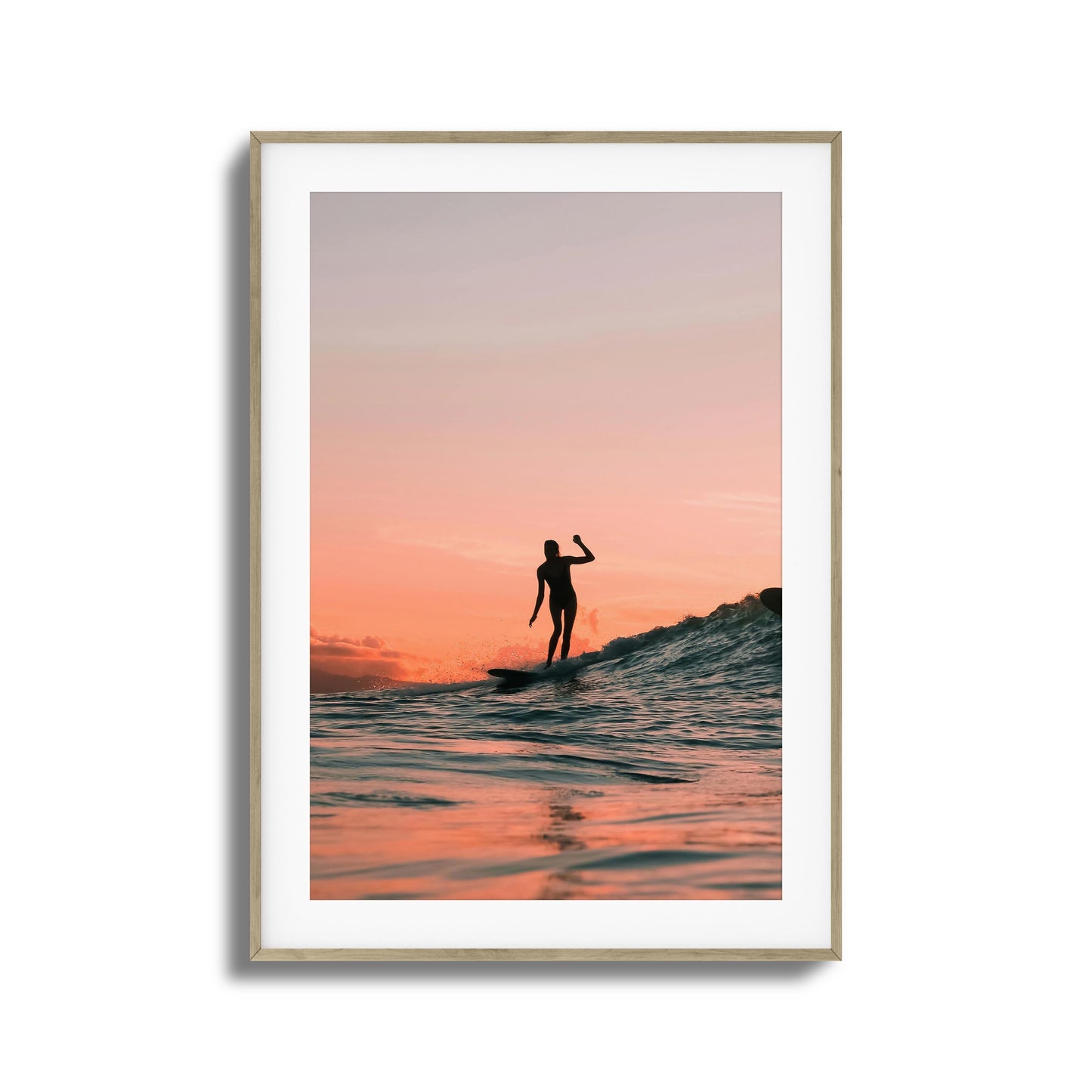 Surf at Sunset Framed Art