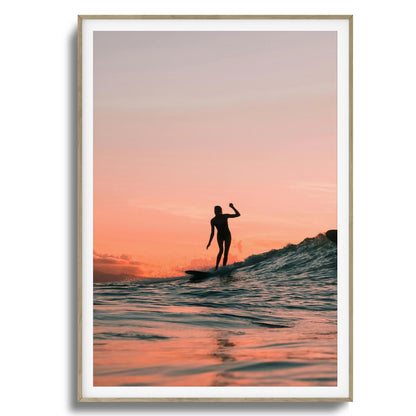 Surf at Sunset Framed Art