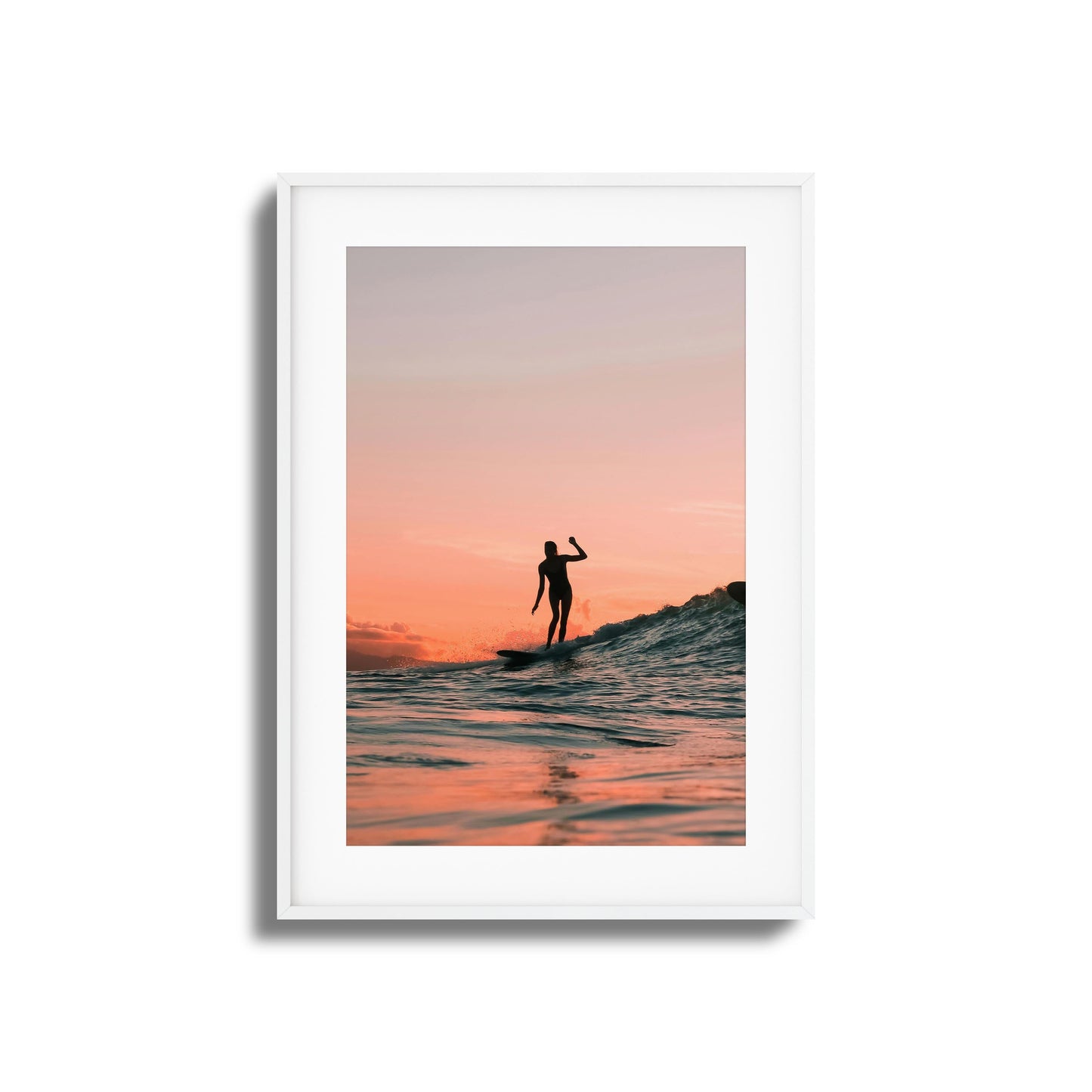 Surf at Sunset Framed Art