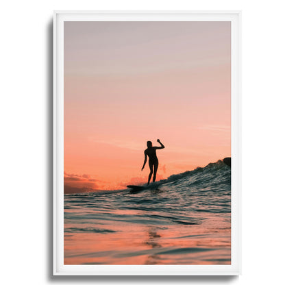 Surf at Sunset Framed Art