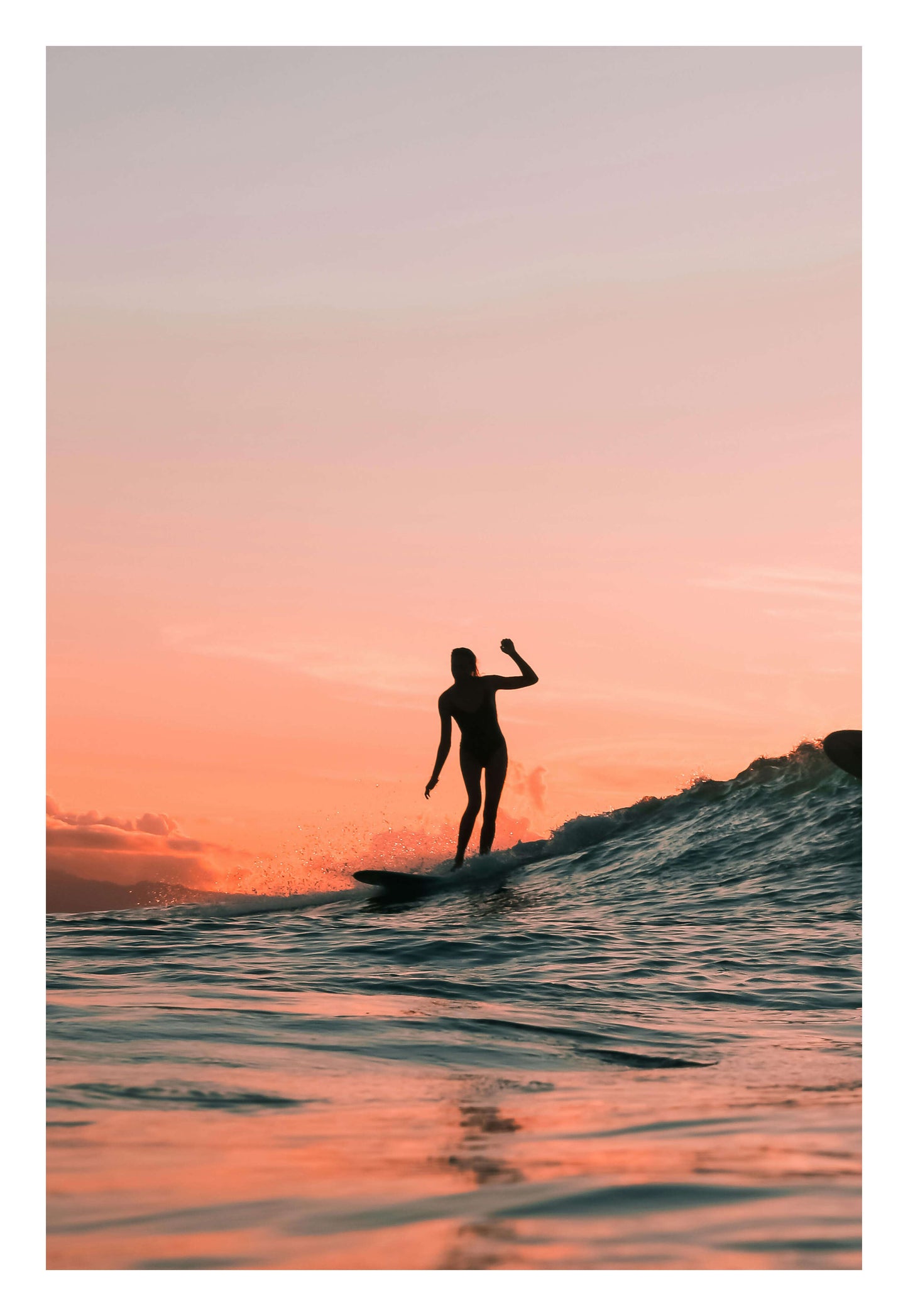 Surf at Sunset Framed Art