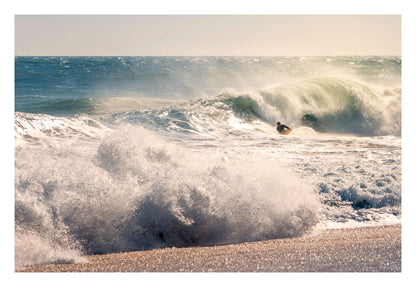 Surfer Riding Giant Wave Framed Art