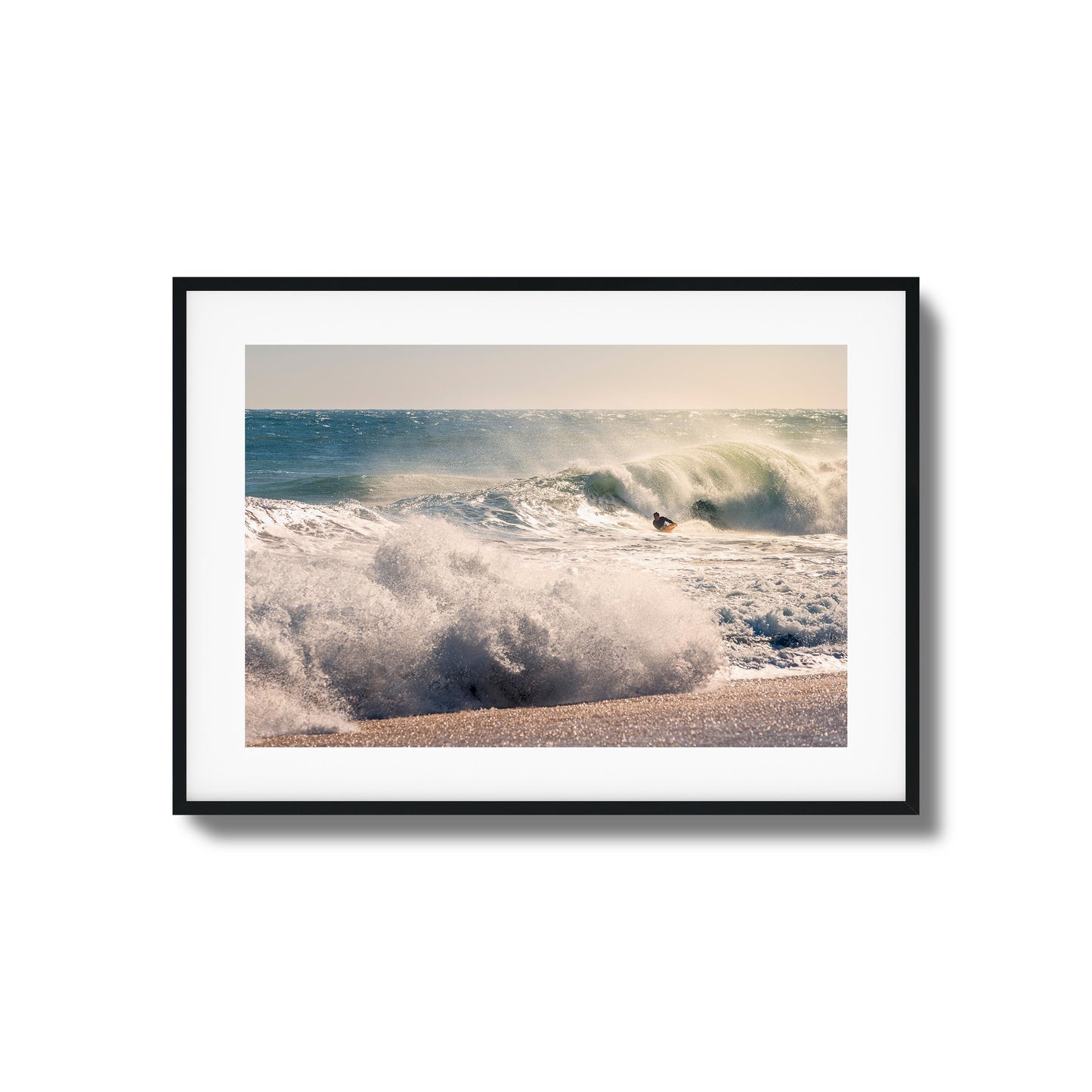 Surfer Riding Giant Wave Framed Art
