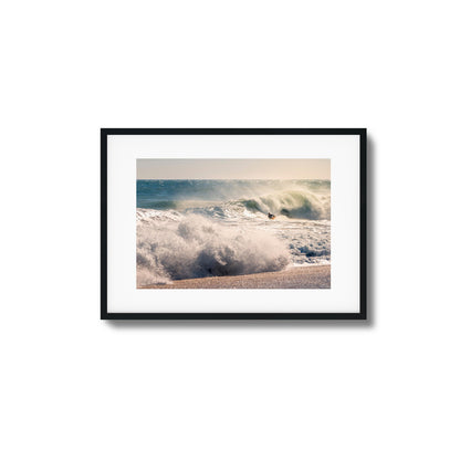 Surfer Riding Giant Wave Framed Art
