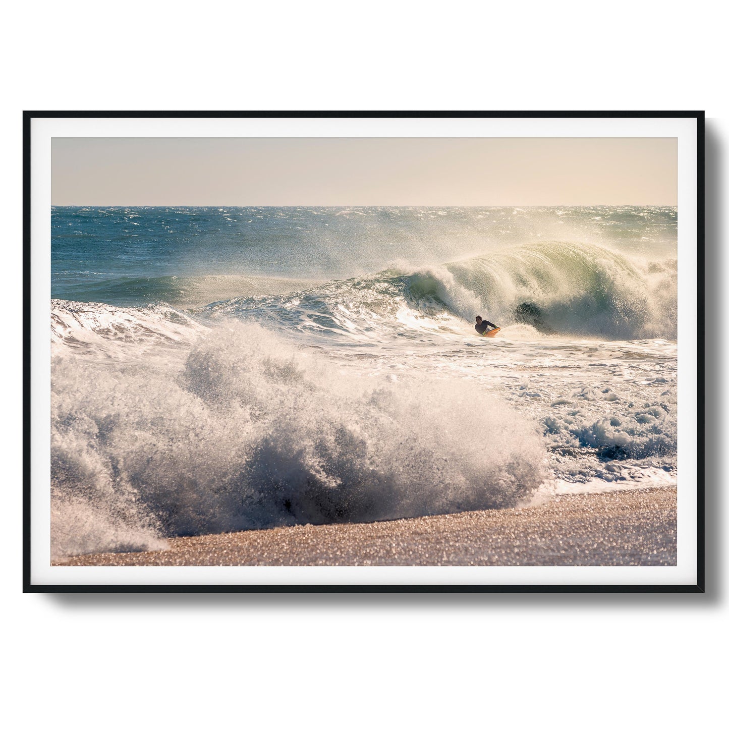 Surfer Riding Giant Wave Framed Art
