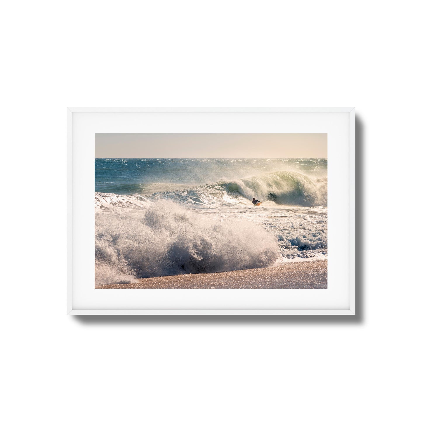 Surfer Riding Giant Wave Framed Art