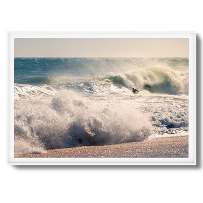 Surfer Riding Giant Wave Framed Art