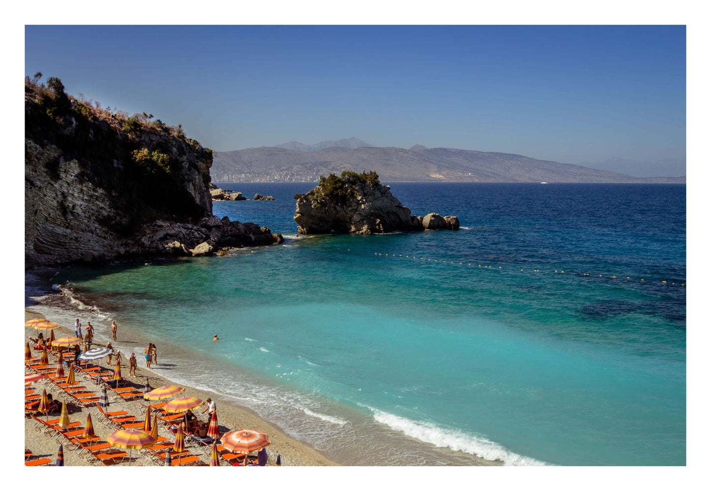 Turquoise Beach Cove Scene Framed Art