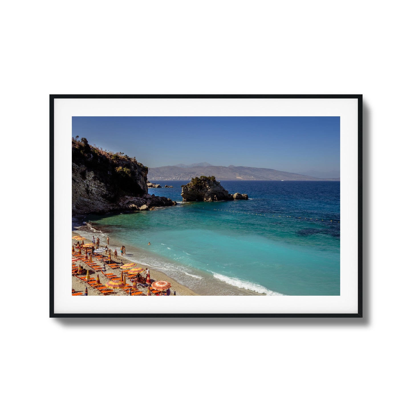 Turquoise Beach Cove Scene Framed Art
