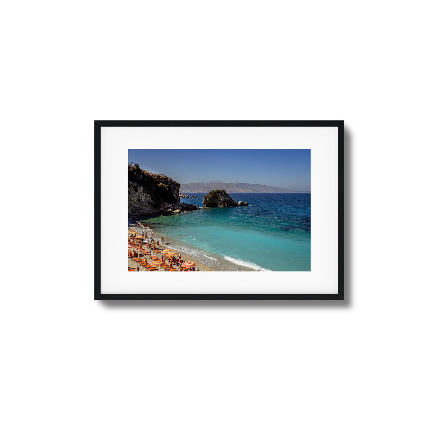Turquoise Beach Cove Scene Framed Art