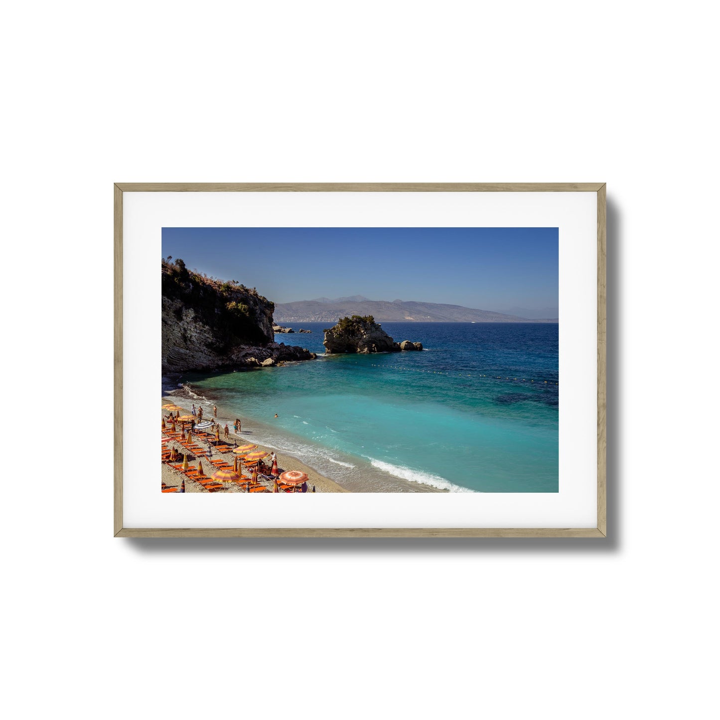 Turquoise Beach Cove Scene Framed Art