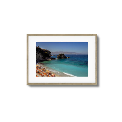 Turquoise Beach Cove Scene Framed Art