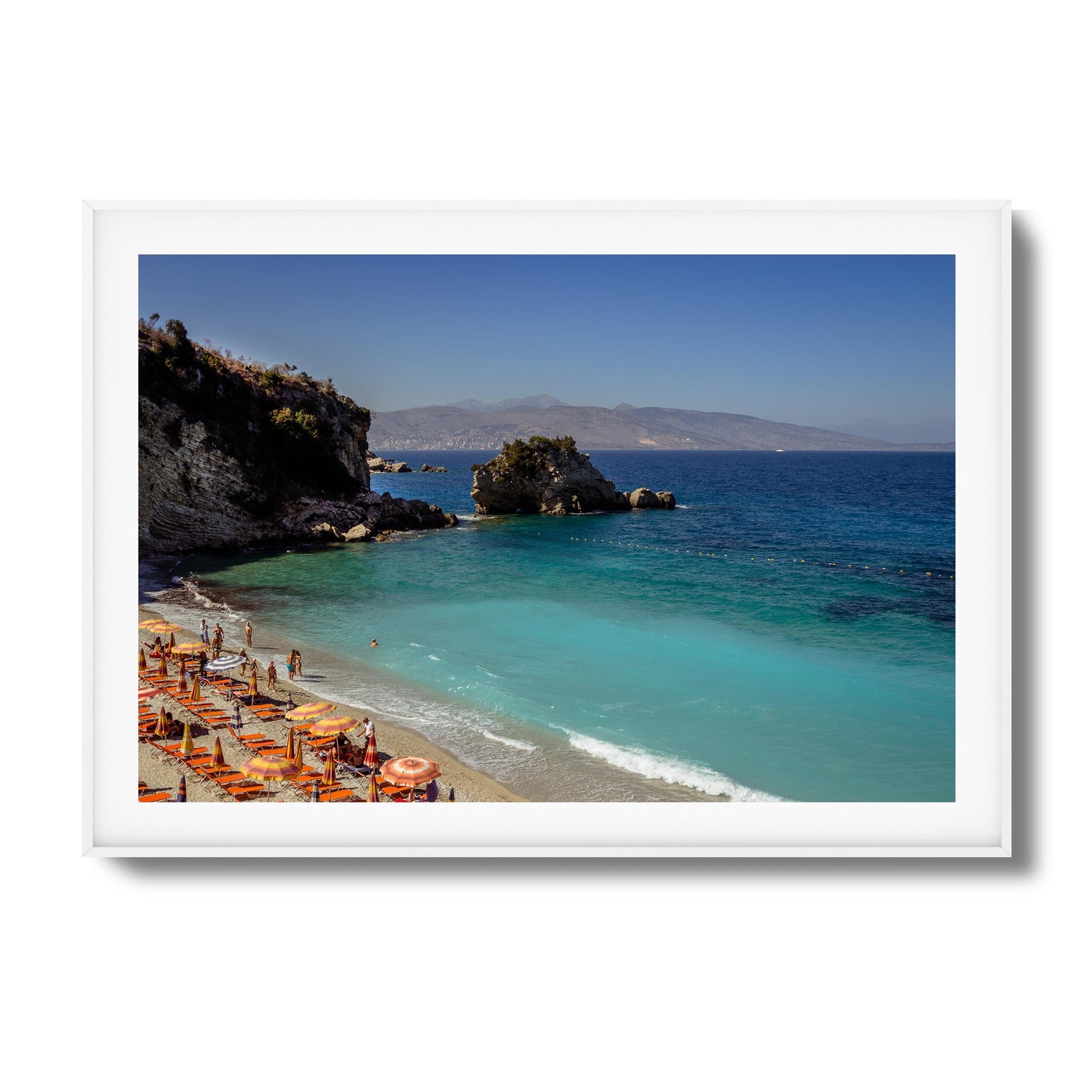 Turquoise Beach Cove Scene Framed Art