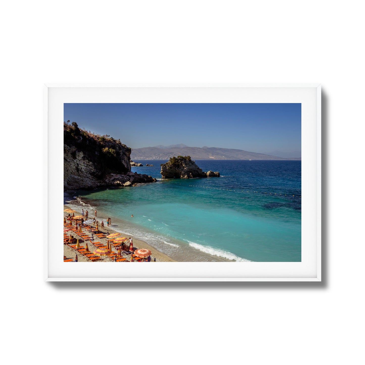 Turquoise Beach Cove Scene Framed Art