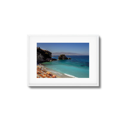 Turquoise Beach Cove Scene Framed Art