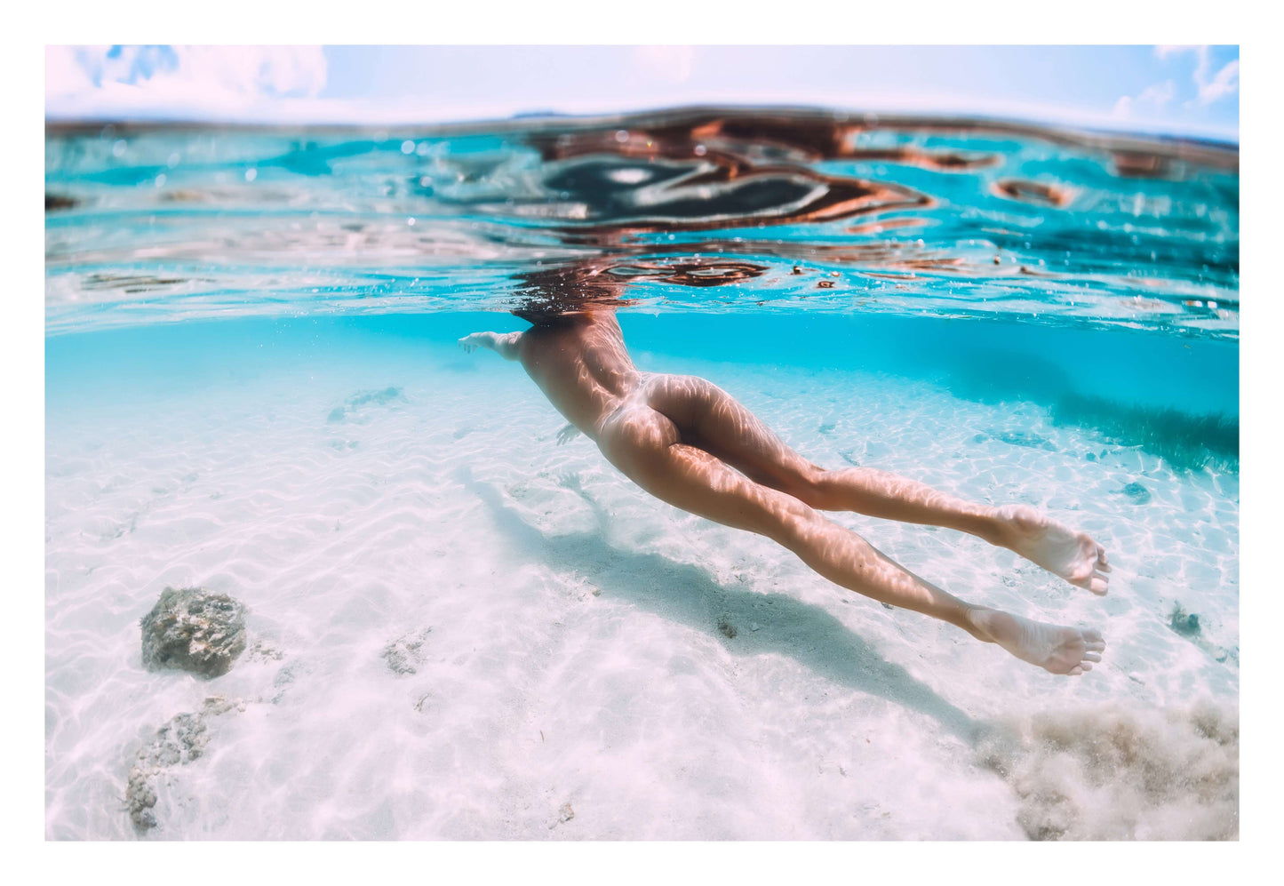Underwater Nude Swim Framed Art