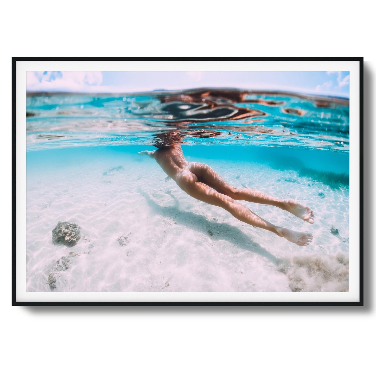 Underwater Nude Swim Framed Art