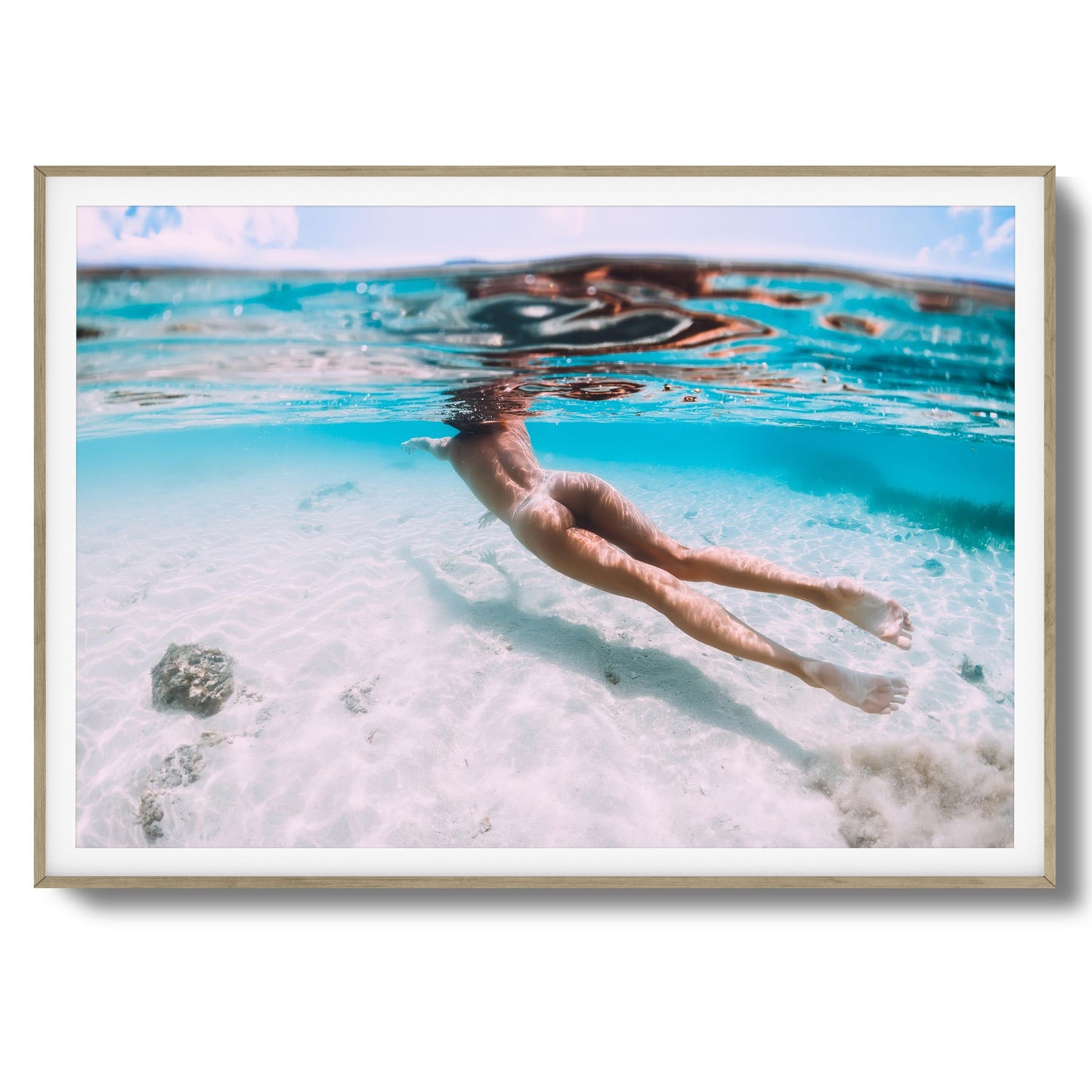 Underwater Nude Swim Framed Art