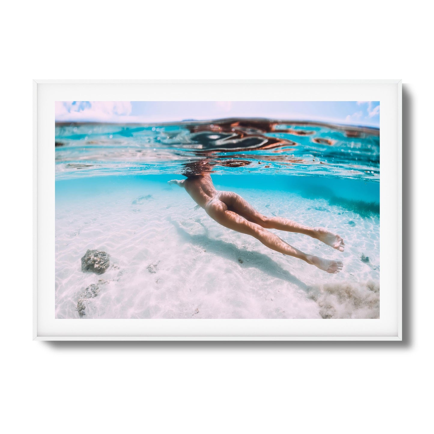 Underwater Nude Swim Framed Art