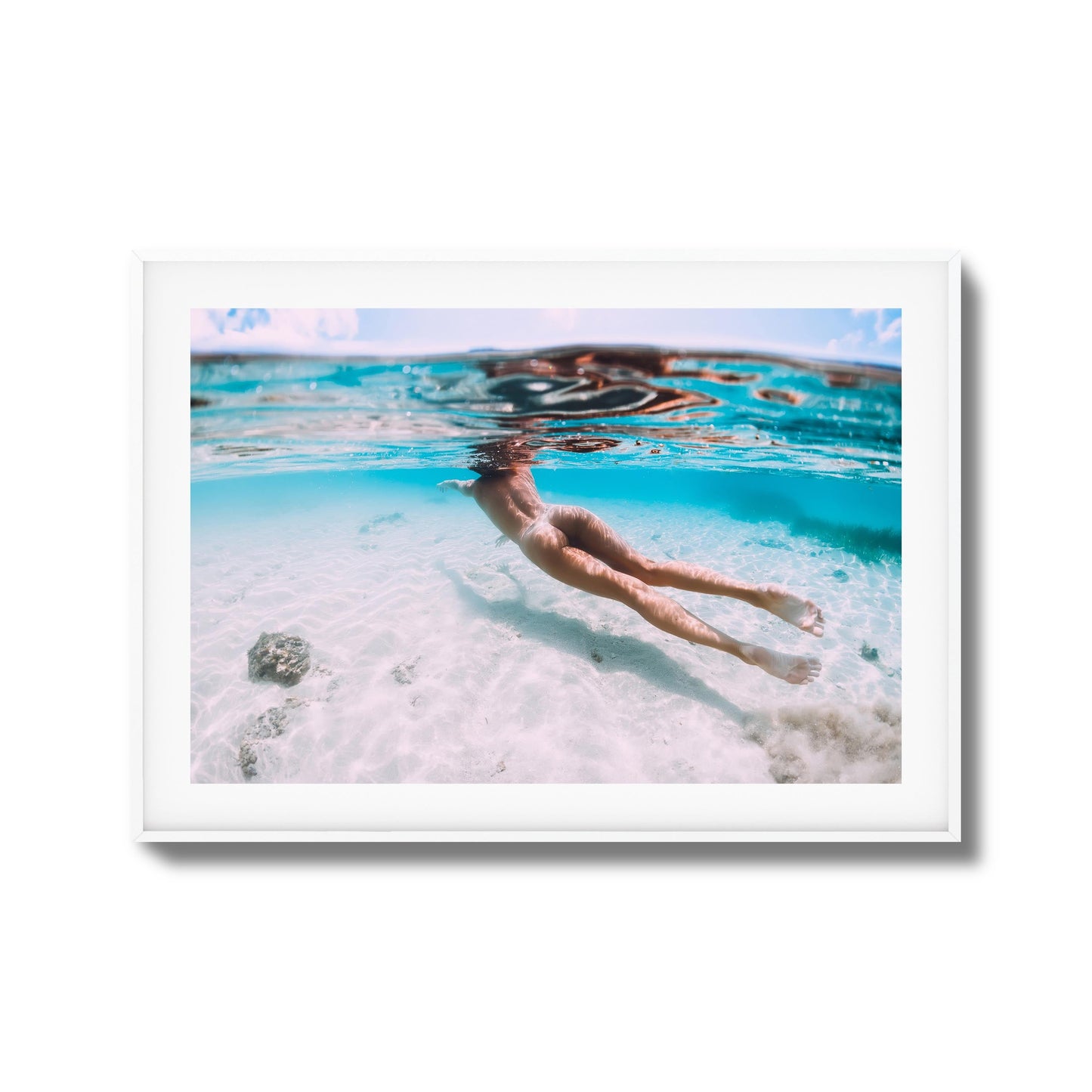 Underwater Nude Swim Framed Art