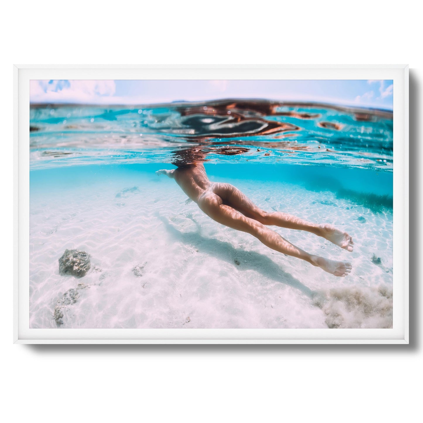 Underwater Nude Swim Framed Art
