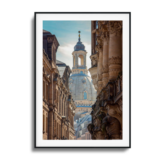 Ornate cityscape with a majestic church dome