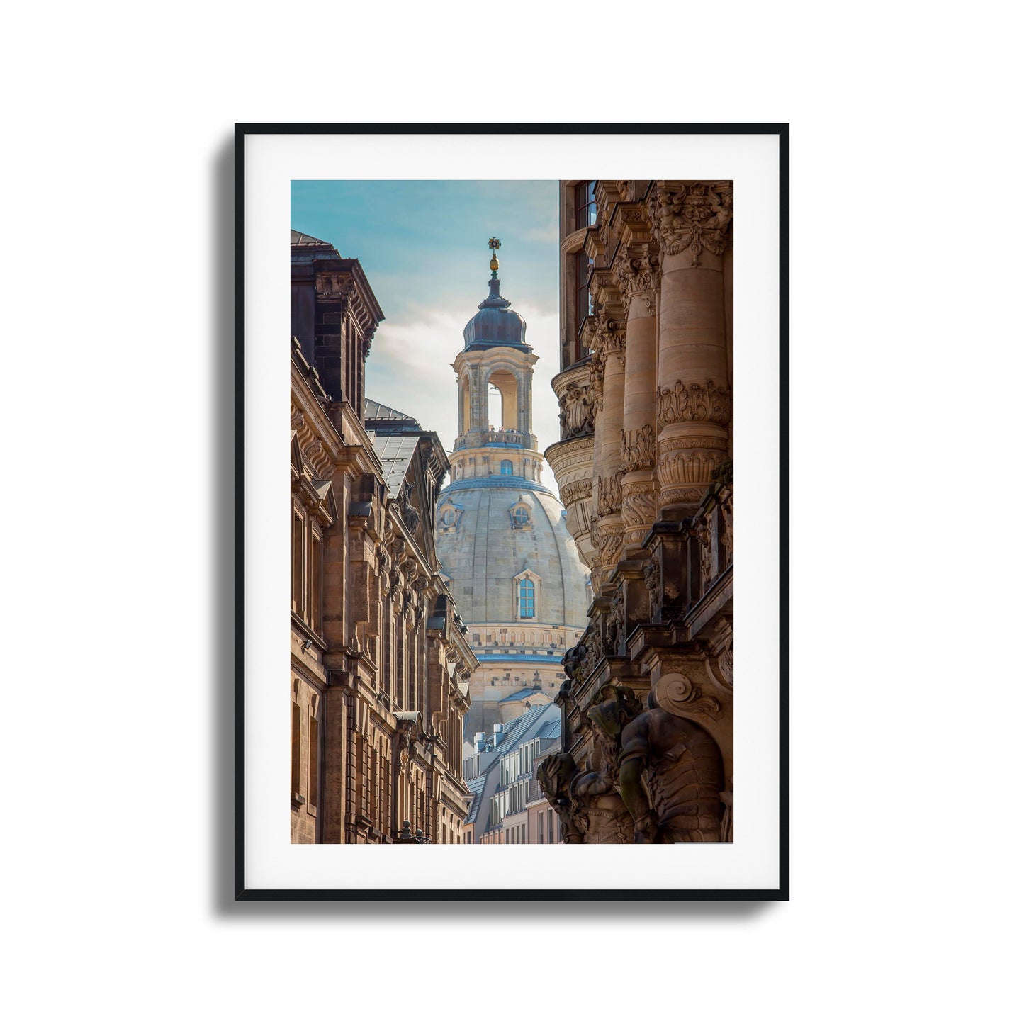 Ornate cityscape with a majestic church dome