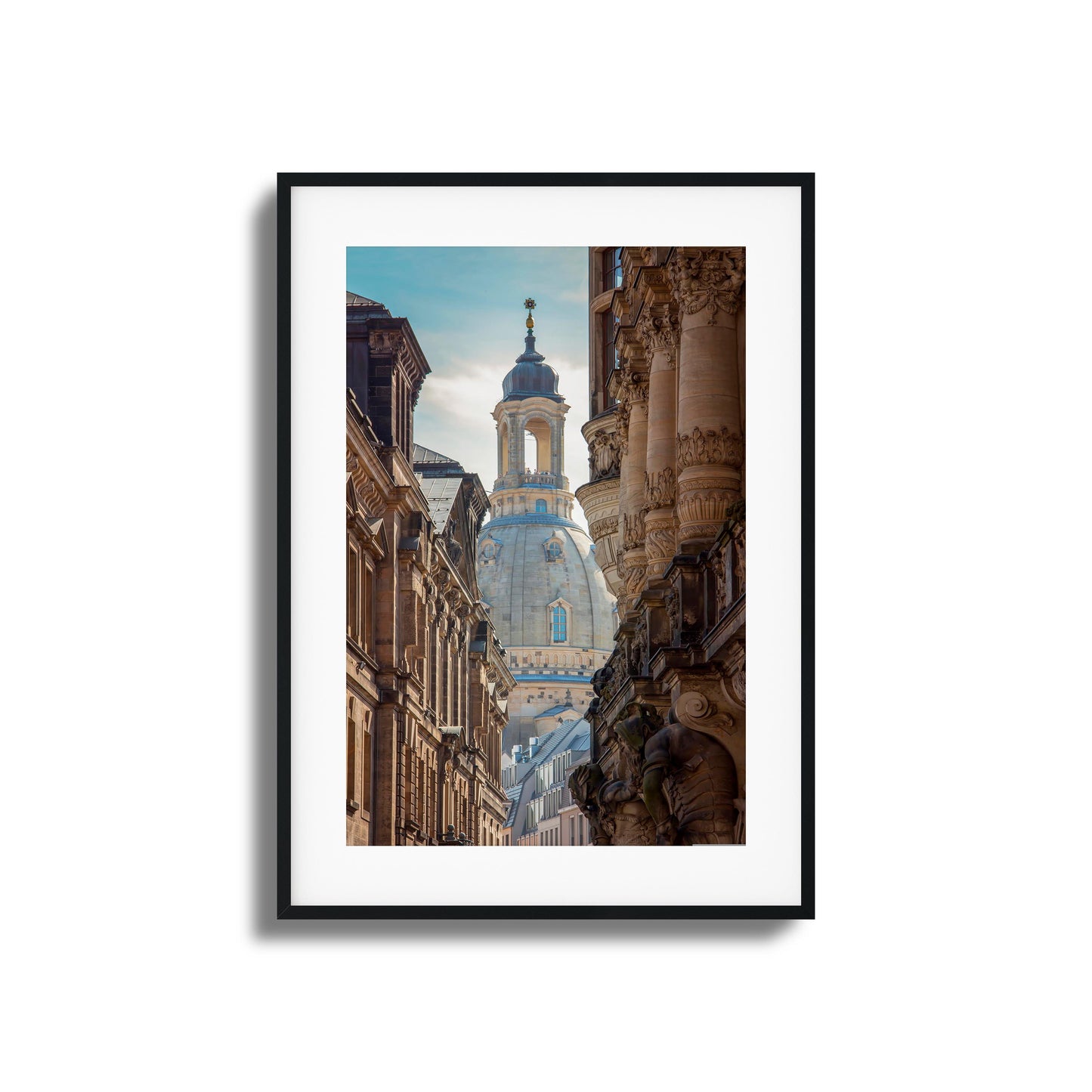 Ornate cityscape with a majestic church dome